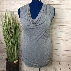 Gray Sleeveless Drape Neck Top